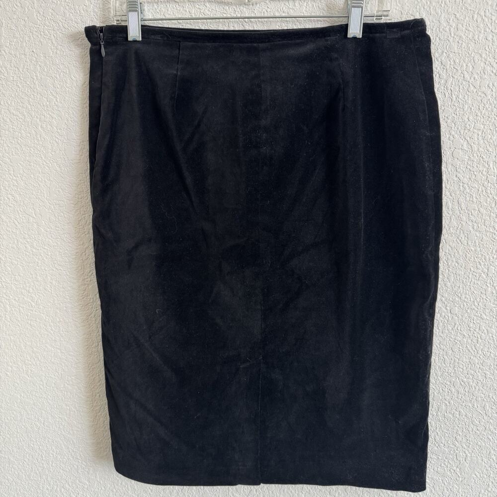 Lauren Ralph Lauren Black‎ Velvet Pencil Skirt Women's Size 10 Holiday